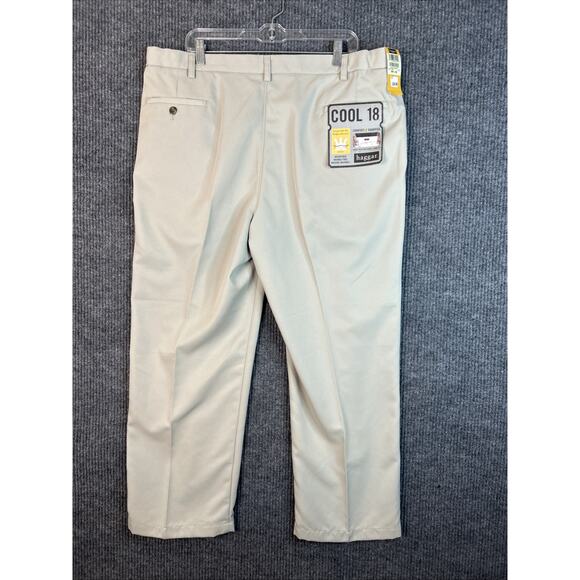 Vintage Haggar Mens Pleated Chino Dress Pants Size 42 Tan Preppy Business Office - Picture 2 of 10